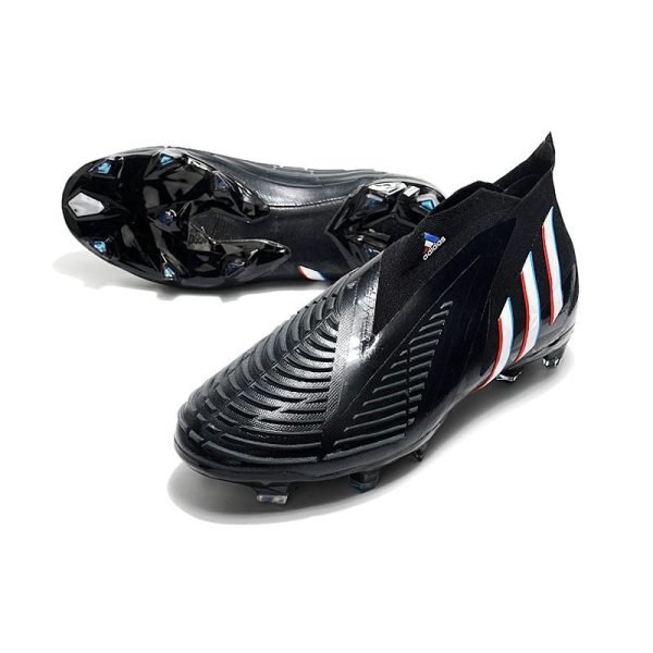Chaussure de Football adidas Predator Edge+ FG Noir Blanc Rouge Vif
