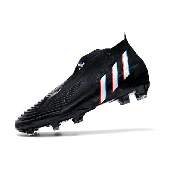 Chaussure de Football adidas Predator Edge+ FG Noir Blanc Rouge Vif