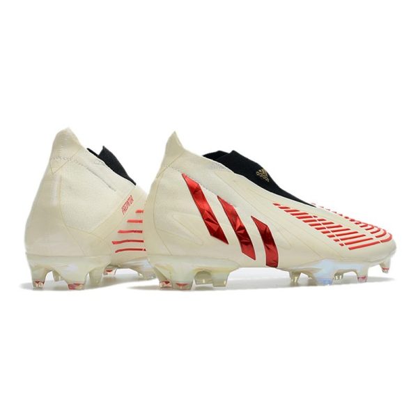 Chaussure de Football adidas Predator Edge+ FG Showdown - Blanc Rouge Doré