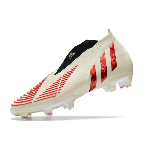 Chaussure de Football adidas Predator Edge+ FG Showdown - Blanc Rouge Doré