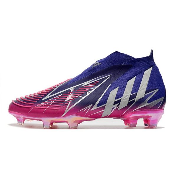 Chaussure de Football adidas Predator Edge+ FG Violet Equipe Argent Métallique Rose Choc Equipe