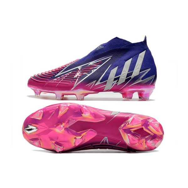 Chaussure de Football adidas Predator Edge+ FG Violet Equipe Argent Métallique Rose Choc Equipe