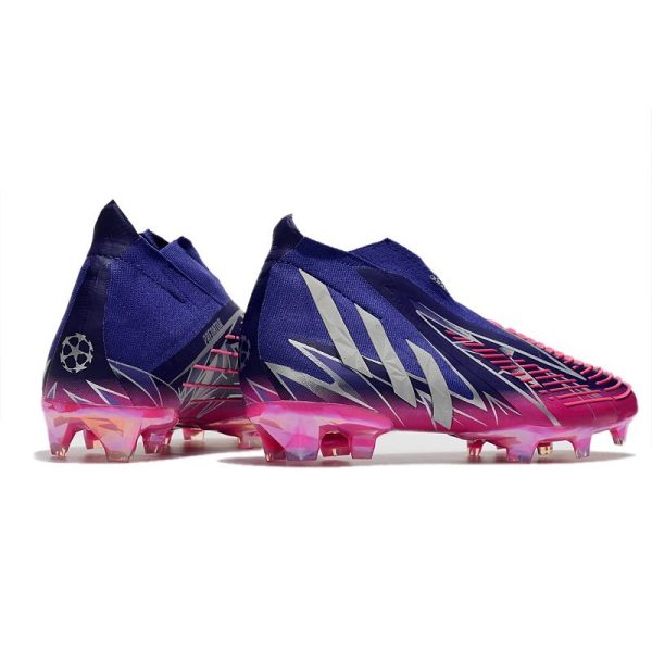 Chaussure de Football adidas Predator Edge+ FG Violet Equipe Argent Métallique Rose Choc Equipe