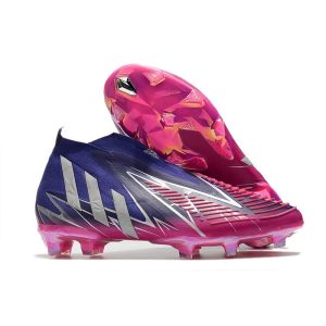 Chaussure de Football adidas Predator Edge+ FG Violet Equipe Argent Métallique Rose Choc Equipe