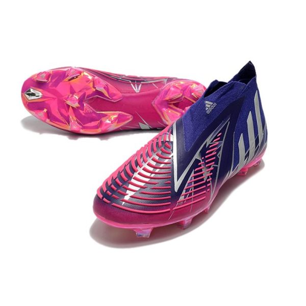 Chaussure de Football adidas Predator Edge+ FG Violet Equipe Argent Métallique Rose Choc Equipe
