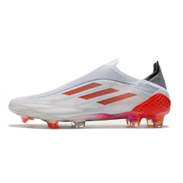 Chaussure de foot Adidas X Speedflow + FG Blanc Acier Métallique Rouge Solaire