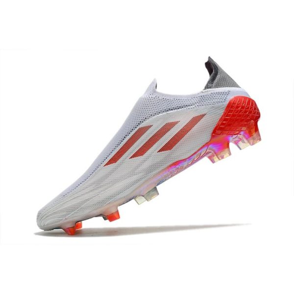 Chaussure de foot Adidas X Speedflow + FG Blanc Acier Métallique Rouge Solaire