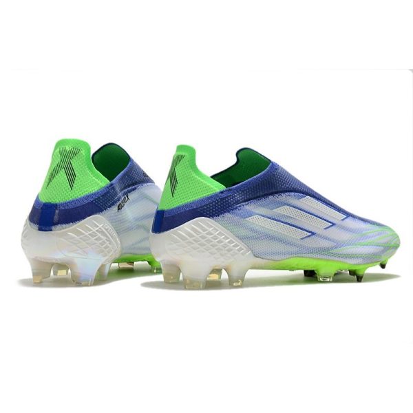 Chaussure de foot Adidas X Speedflow + FG Blanc Bleu Vert