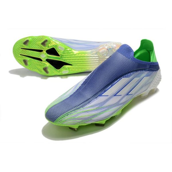 Chaussure de foot Adidas X Speedflow + FG Blanc Bleu Vert