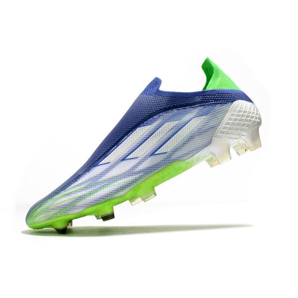 Chaussure de foot Adidas X Speedflow + FG Blanc Bleu Vert