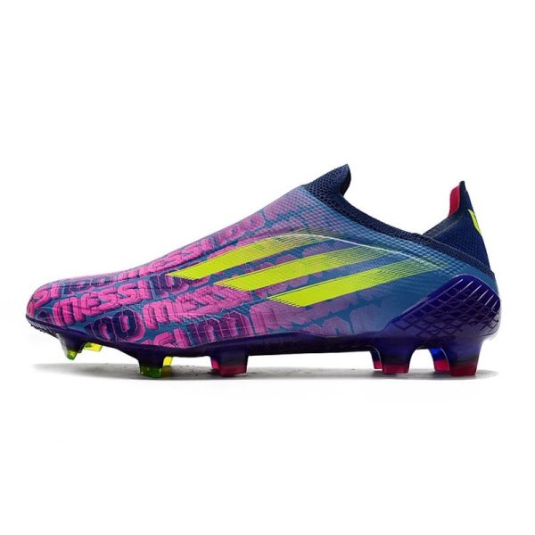 Chaussure de foot Adidas X Speedflow + FG Bleu Victoire Rose Choc Jaune Solaire