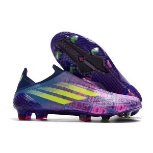 Chaussure de foot Adidas X Speedflow + FG Bleu Victoire Rose Choc Jaune Solaire