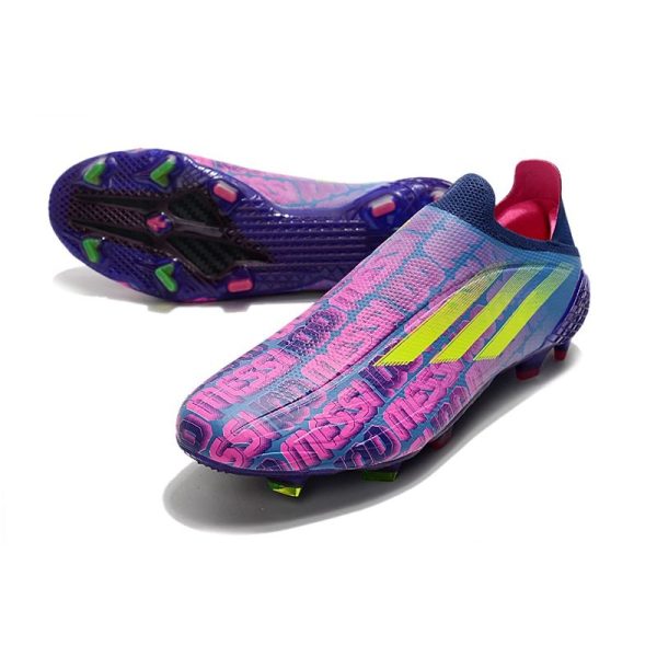 Chaussure de foot Adidas X Speedflow + FG Bleu Victoire Rose Choc Jaune Solaire