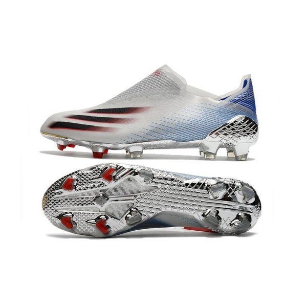 Chaussure de foot adidas X Ghosted + FG Argent Métallique Noir Foncé Ecarlate