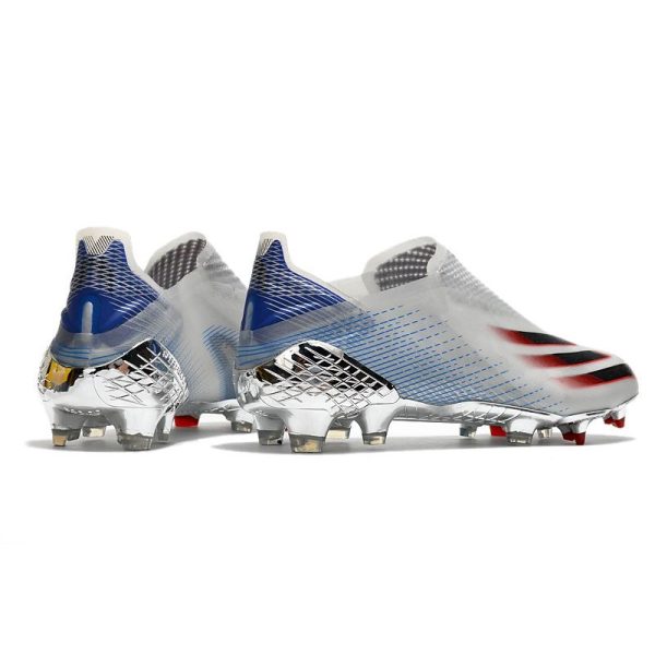 Chaussure de foot adidas X Ghosted + FG Argent Métallique Noir Foncé Ecarlate