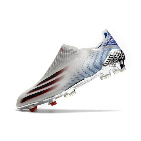 Chaussure de foot adidas X Ghosted + FG Argent Métallique Noir Foncé Ecarlate