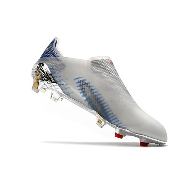 Chaussure de foot adidas X Ghosted + FG Argent Métallique Noir Foncé Ecarlate