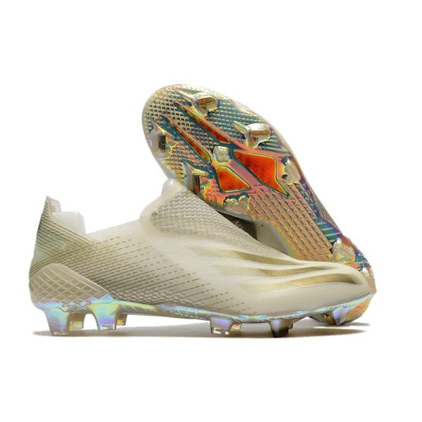Chaussure de foot adidas X Ghosted + FG Inflight - Blanc Doré Noir