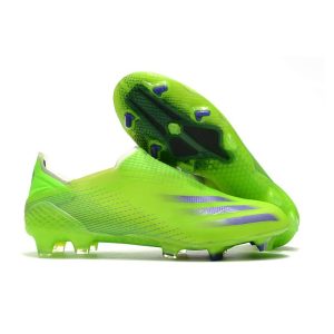 Chaussure de foot adidas X Ghosted + FG Precision To Blur - Vert Violet Jaune
