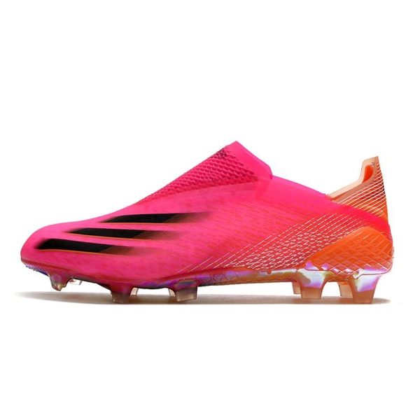 Chaussure de foot adidas X Ghosted + FG Rose Choc Noir Orange