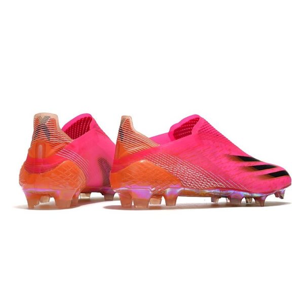 Chaussure de foot adidas X Ghosted + FG Rose Choc Noir Orange