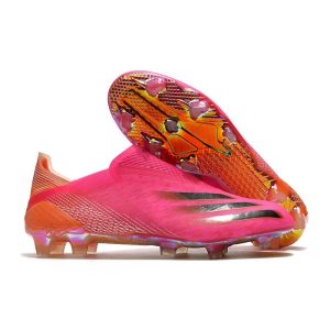 Chaussure de foot adidas X Ghosted + FG Rose Choc Noir Orange