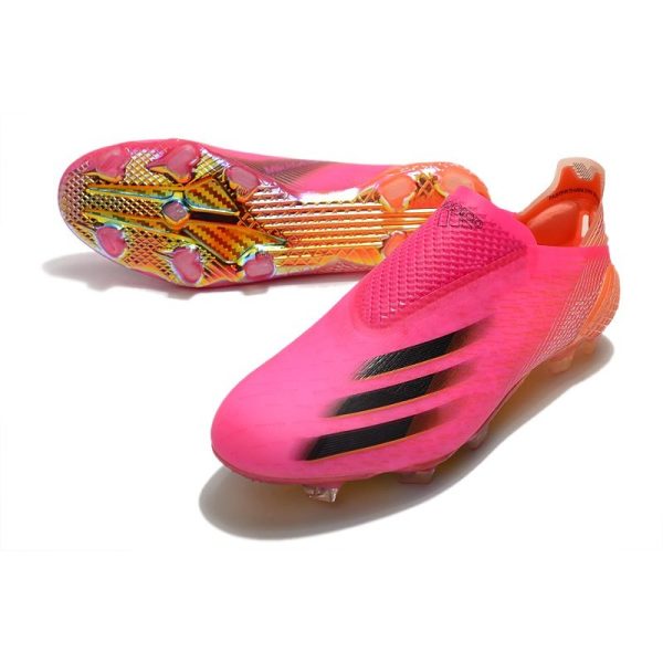 Chaussure de foot adidas X Ghosted + FG Rose Choc Noir Orange