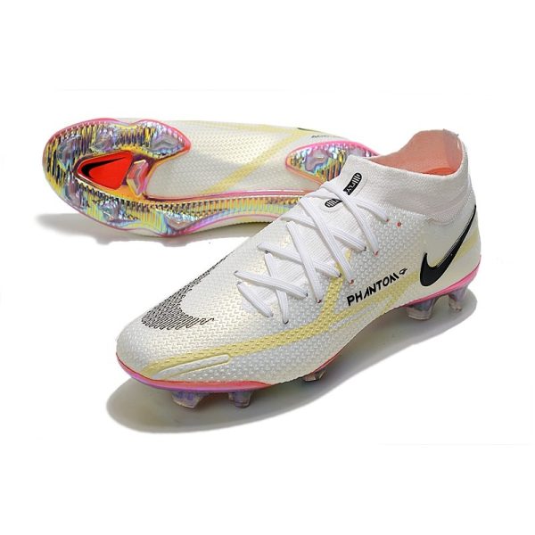 Chaussures Nike Phantom GT2 Elite DF FG Blanc Noir Carmin Rose