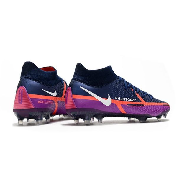 Chaussures Nike Phantom GT2 Elite DF FG Bleu Marine Blanc Violet