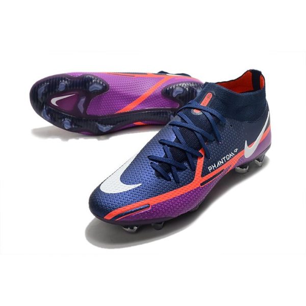 Chaussures Nike Phantom GT2 Elite DF FG Bleu Marine Blanc Violet