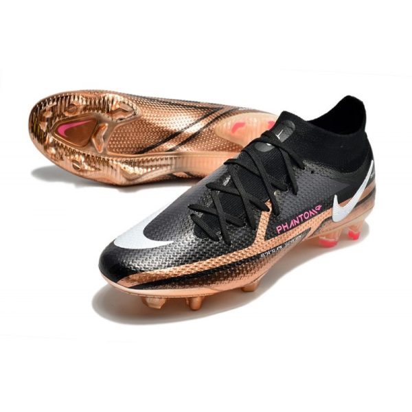 Chaussures Nike Phantom GT2 Elite DF FG Cuivre Métallique Blanc Noir