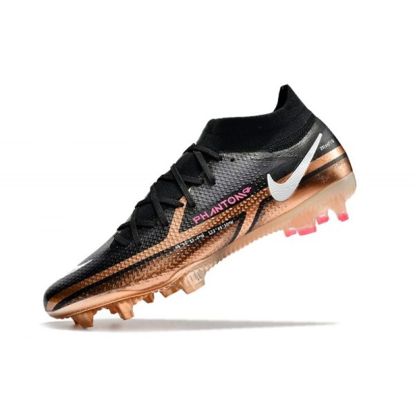 Chaussures Nike Phantom GT2 Elite DF FG Cuivre Métallique Blanc Noir