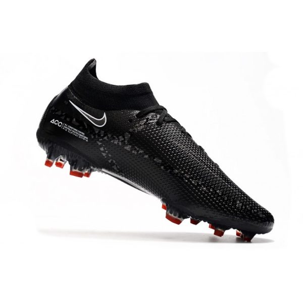 Chaussures Nike Phantom GT2 Elite DF FG Noir Gris Fumé Summit Blanc