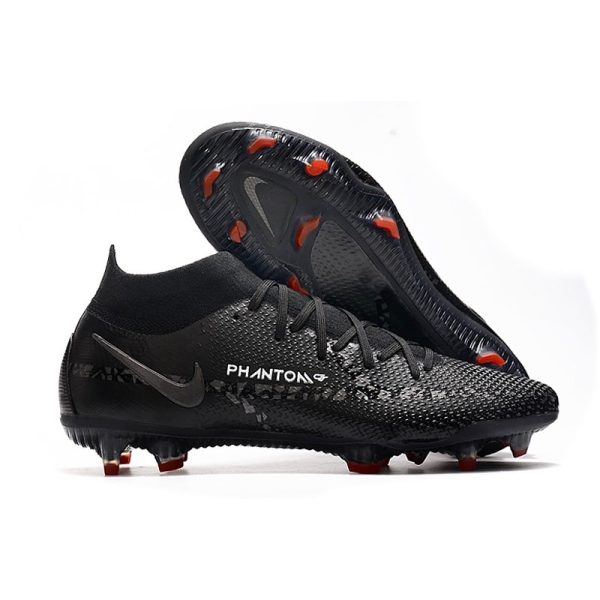 Chaussures Nike Phantom GT2 Elite DF FG Noir Gris Fumé Summit Blanc