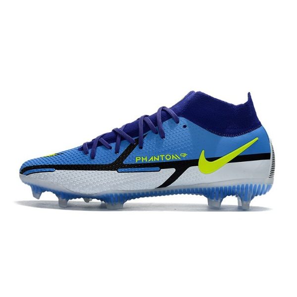 Chaussures Nike Phantom GT2 Elite DF FG Sapphire Volt Gris Brouillard Bleu