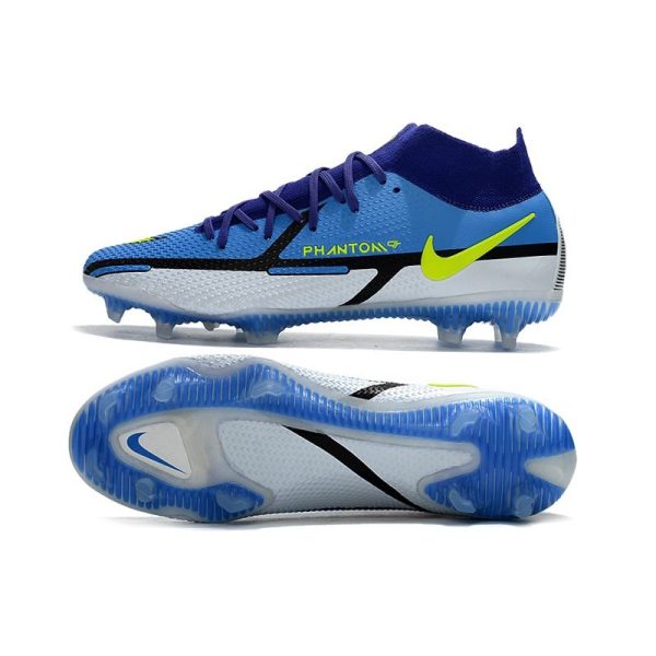 Chaussures Nike Phantom GT2 Elite DF FG Sapphire Volt Gris Brouillard Bleu