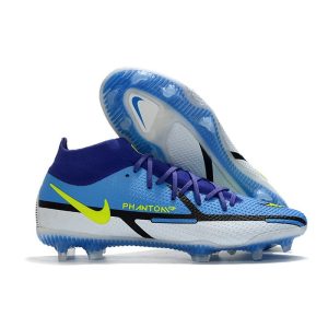 Chaussures Nike Phantom GT2 Elite DF FG Sapphire Volt Gris Brouillard Bleu