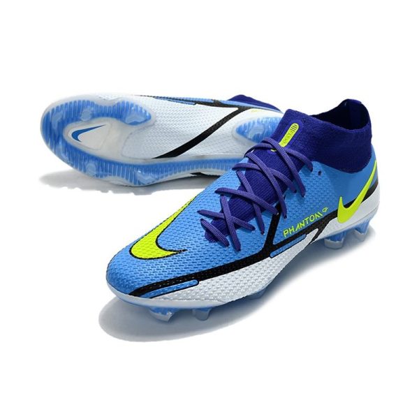 Chaussures Nike Phantom GT2 Elite DF FG Sapphire Volt Gris Brouillard Bleu