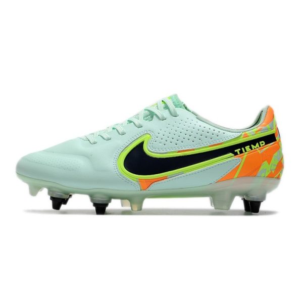 Chaussures Nike Tiempo Legend 9 Élite SG-Pro AC Barely Vert Noirened Bleu Orange Total