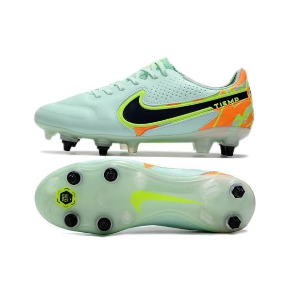 Chaussures Nike Tiempo Legend 9 Élite SG-Pro AC Barely Vert Noirened Bleu Orange Total