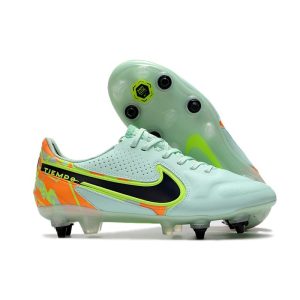 Chaussures Nike Tiempo Legend 9 Élite SG-Pro AC Barely Vert Noirened Bleu Orange Total