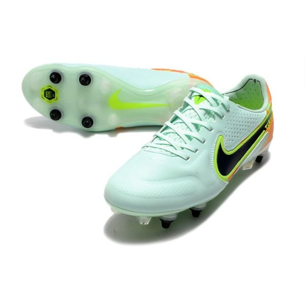 Chaussures Nike Tiempo Legend 9 Élite SG-Pro AC Barely Vert Noirened Bleu Orange Total