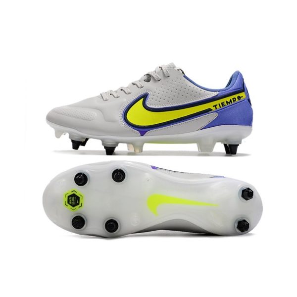 Chaussures Nike Tiempo Legend 9 Élite SG-Pro AC Gris Brouillard Volt Sapphire