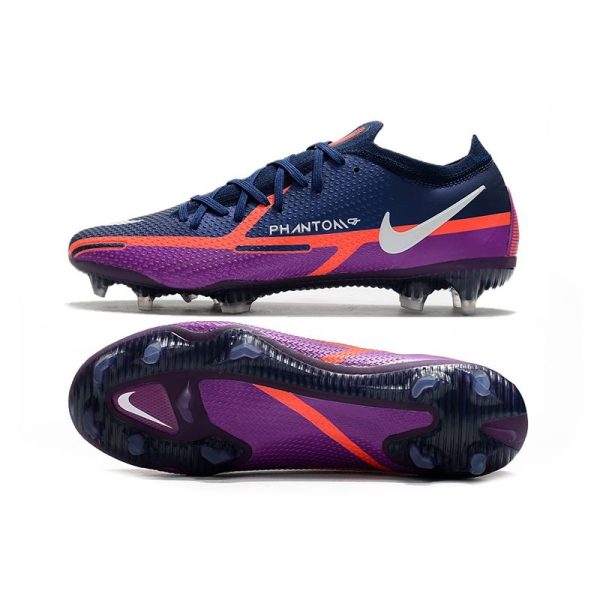 Crampon Nike Phantom GT2 Elite FG Bleu Marine Blanc Violet