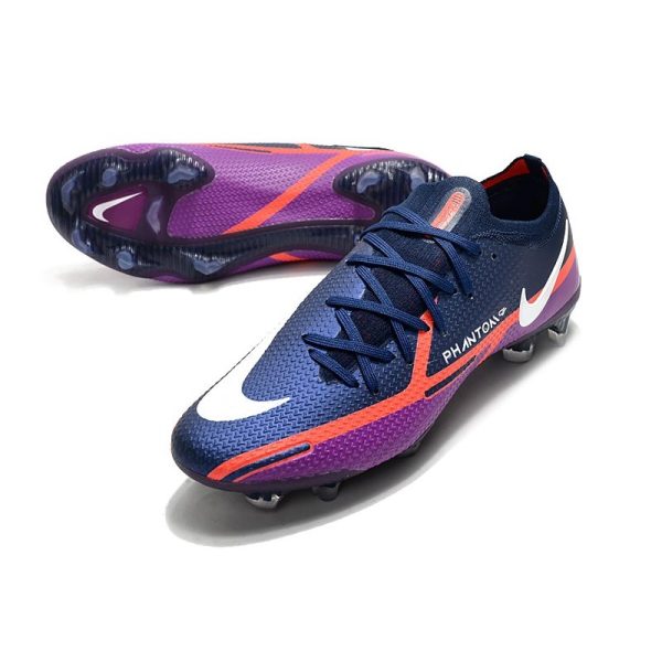 Crampon Nike Phantom GT2 Elite FG Bleu Marine Blanc Violet