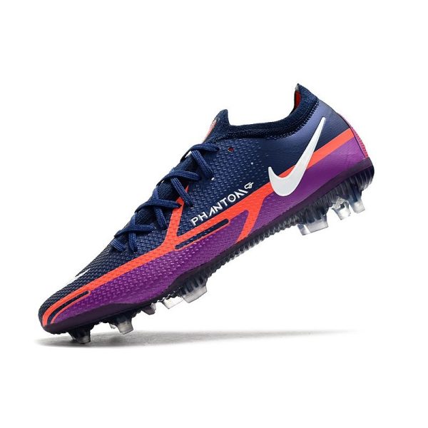 Crampon Nike Phantom GT2 Elite FG Bleu Marine Blanc Violet