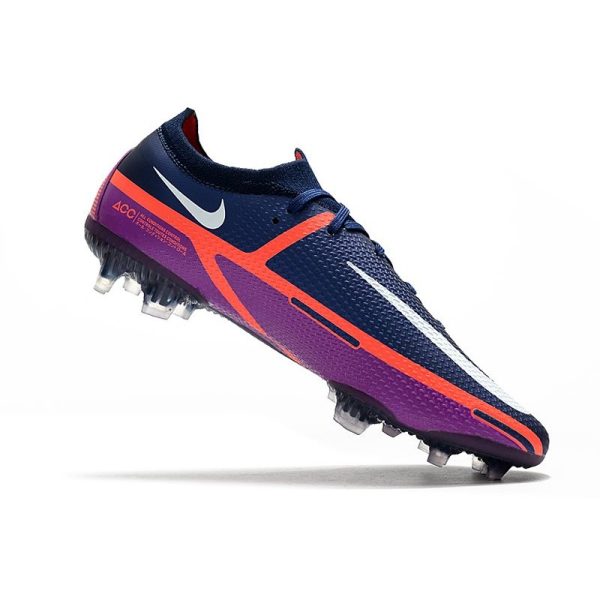 Crampon Nike Phantom GT2 Elite FG Bleu Marine Blanc Violet
