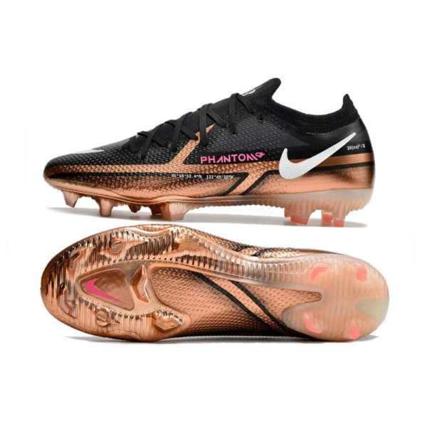 Crampon Nike Phantom GT2 Elite FG Cuivre Métallique Blanc Noir