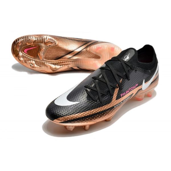 Crampon Nike Phantom GT2 Elite FG Cuivre Métallique Blanc Noir