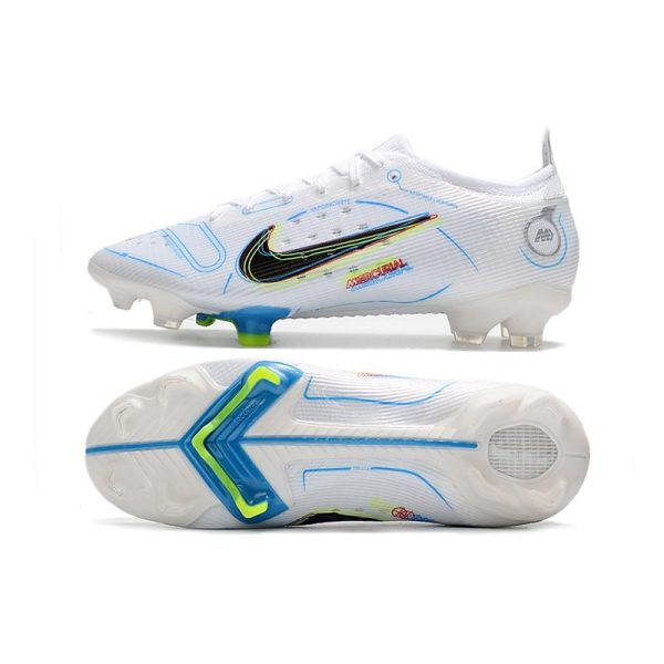 Crampons Nike Mercurial Vapor 14 Elite FG Blanc Noir Bleu